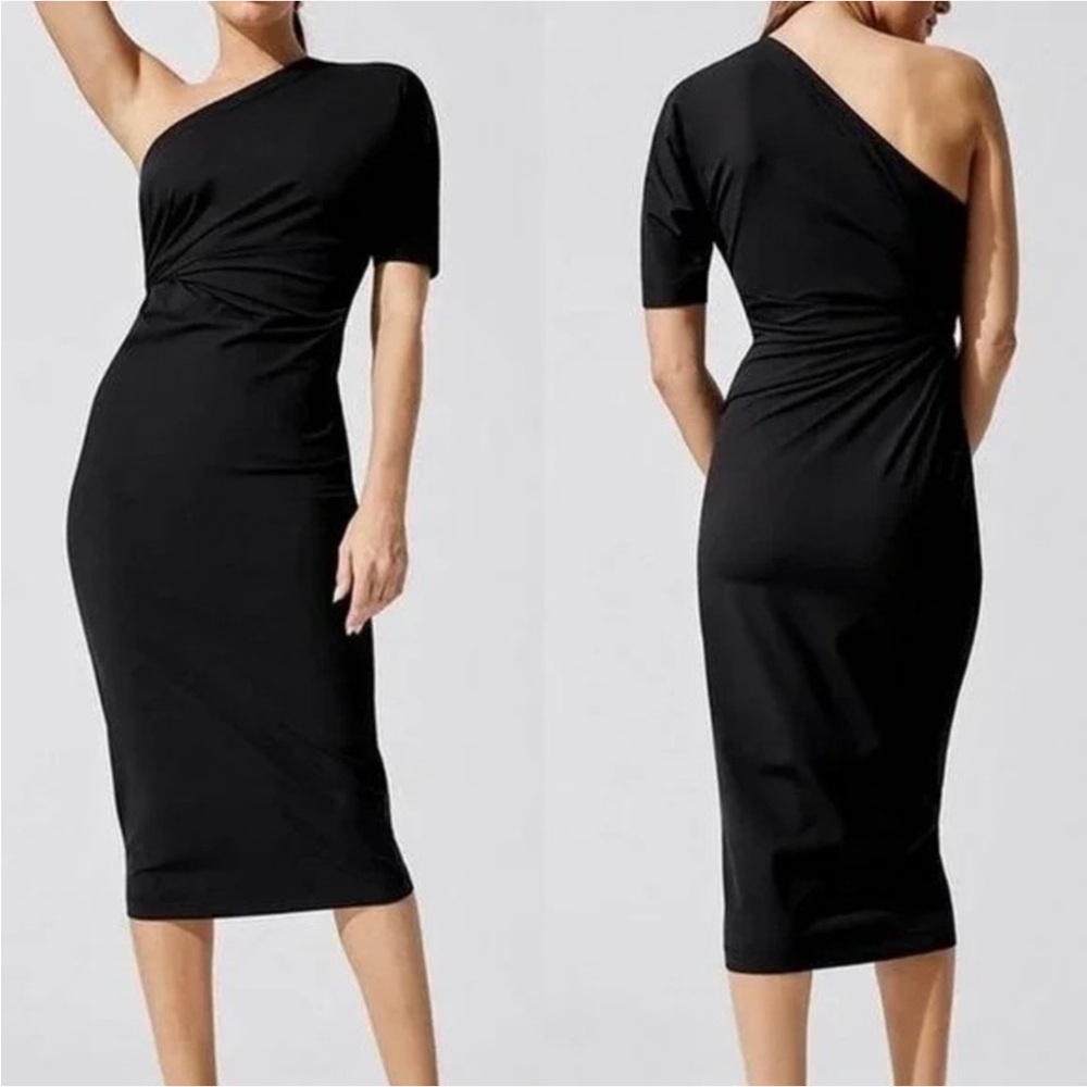 Carbon38 Black One-Shoulder Dress